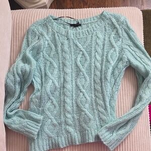 Mohair Wool Blend Tiffany Blue Mint Green Sweater H&M